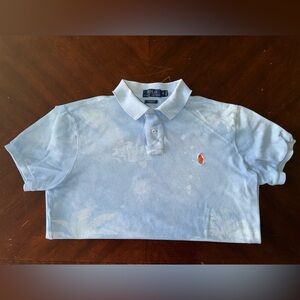Polo Ralph Lauren Blue Polo Shirt Classic Design Short Sleeves